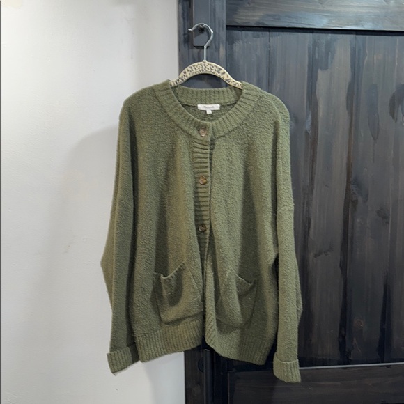 Madewell Sweaters - Madewell Textured Olive Cardigan Sweater Size XL